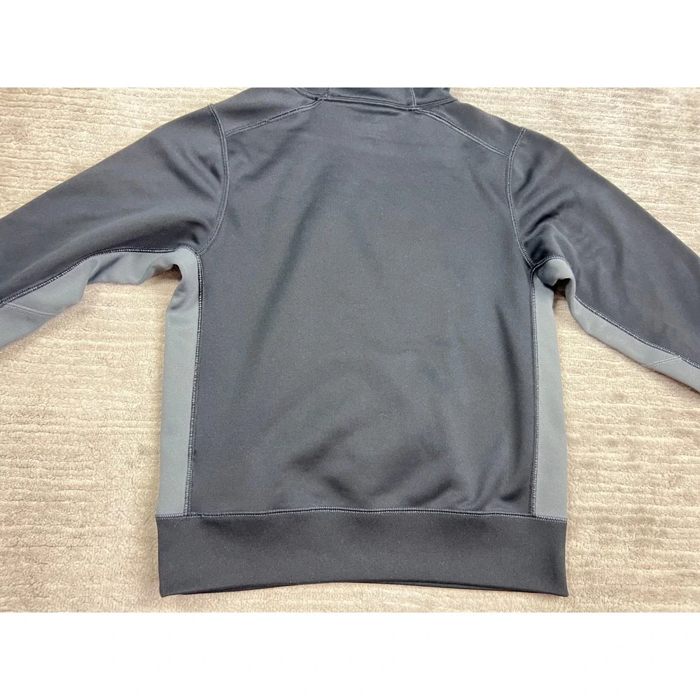 Nike Hoodie Boys Medium Black Therma-FIT Pullover Grey‎ Swoosh Sweatshirt